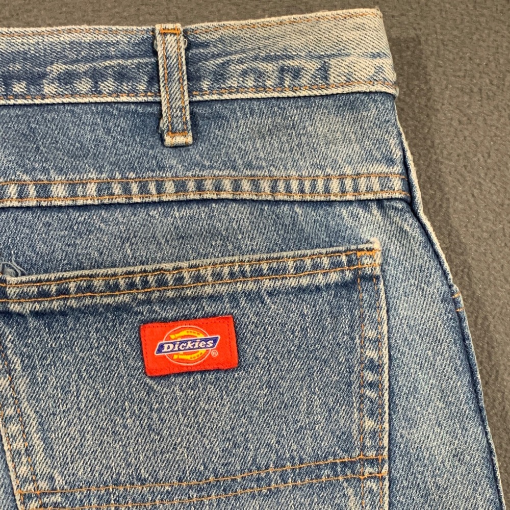 VTG Dickies Regular Fit Straight Leg Light Wash Denim Jeans Mens 38x36 Blue